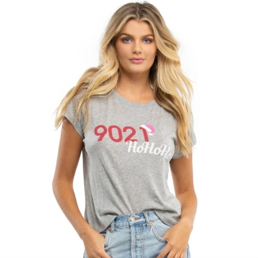 Wildfox 9021-HOHOHO NO9 TEE  Holiday Grey Size Small NWT!